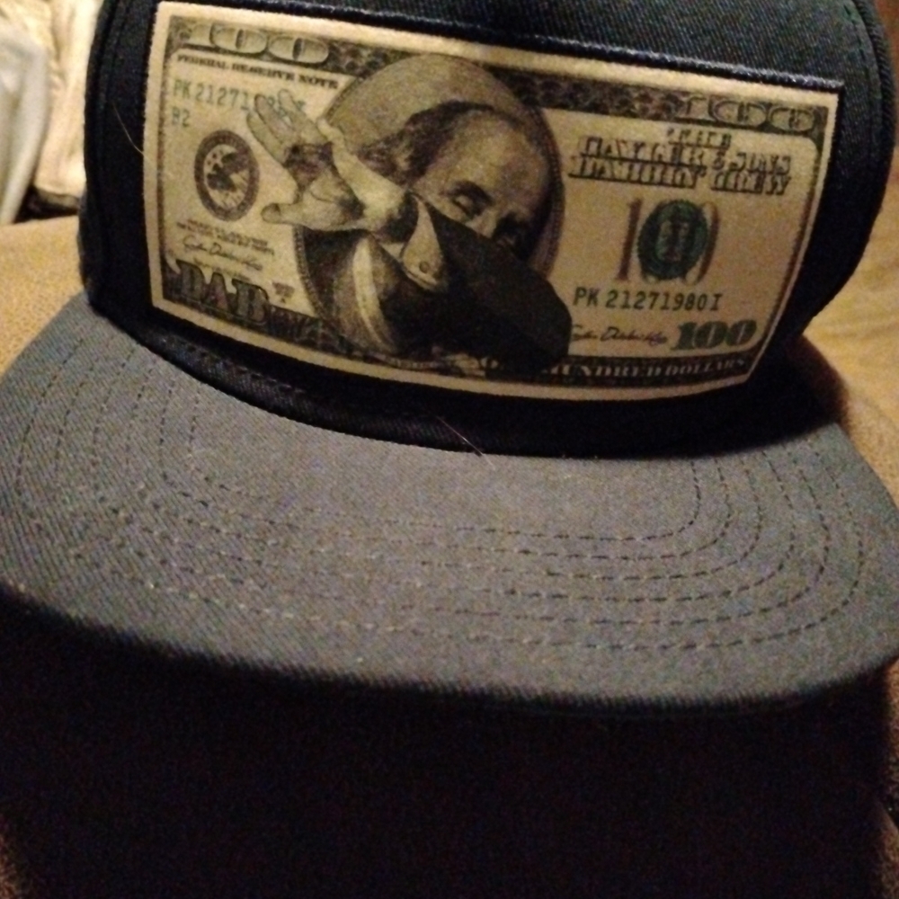 Black Cap with Dollar Bill Design